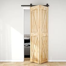 CCJH 3FT/36 Bi-Folding Sliding Barn Door Hardware Kit Heavy Duty for 2 Doors[Hardware Kit Only, No Door ]