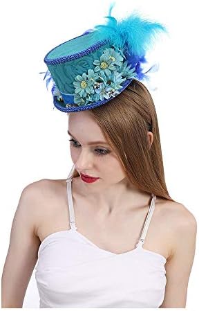 女性の帽子 サイズ 大型家電 B07ply2765 面白いパーティー帽子ケンタッキーダービーミニトップハットロイヤルブルーの競馬帽子バタフライハットブルーティーパーティーハット 腕時計 青 色 Pcソフト 25 30cm