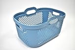Addis Signature 45L Laundry Basket with Long Handles, Large Plastic Washing Basket for Clothes & Family Laundry, Ventilated, Durable UK Made, Air Blue