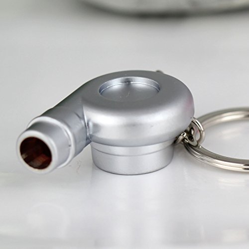 Image of maycom Creative Spinning New Chrome Matte Silver Turbo Turbocharger Keychain Key Chain Ring Keyring Keyfob,make Whistle Sound