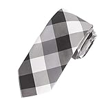 Amazon Essentials Men'sClassic Plaid Necktie, Black, One Size