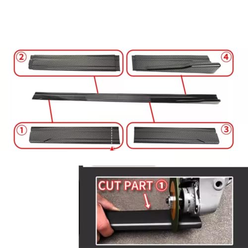 Faldón lateral coche en negro brillante con acabado premium segmentado de 2,2M 4