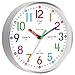 Roymnie Wall Clock for Kids Learning to Tell Time Easily Non Ticking Battery Operated Kids Teaching Clock Silent Colorful Teaching Time Clock Decorative for Kids Room Classroom School (8 Inch)