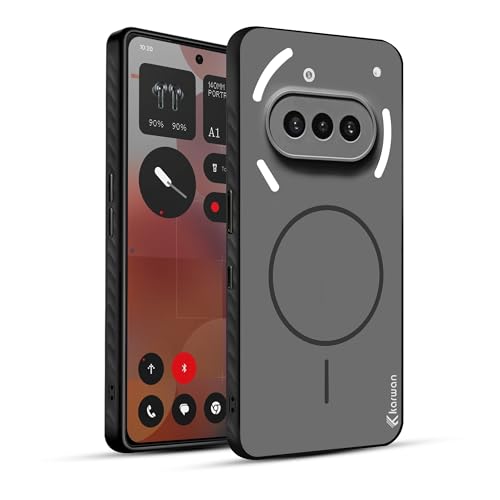 Image of KARWAN Slim Shockproof Back Case Cover Compatible with Nothing 3A,Dual Layer Armor Protection with Matt Finish, Heavy Duty Cover with Magnetic MagEase Wireless Charging (Black)