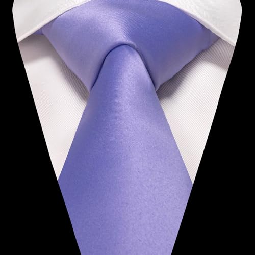 Image of RBOCOTT Solid Color Tie and Pocket Square Hankerchief with Lapel Pin Set for Men