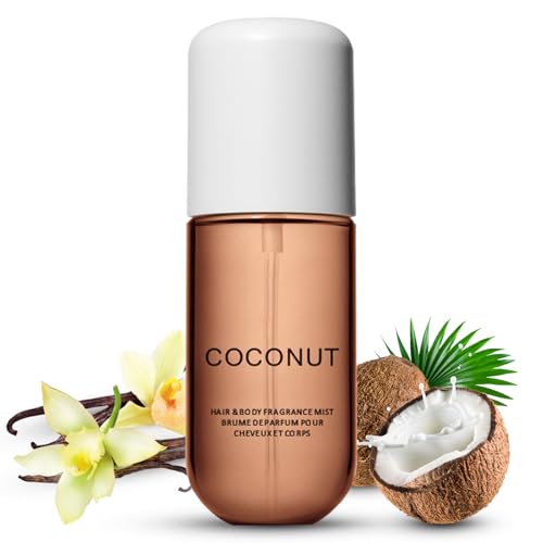 Coconut Vanilla Body Spray, Coconut Perfume For Women | Long Lasting Hair And Body Mist | Portable Multi-Use Room Spray Fragrance