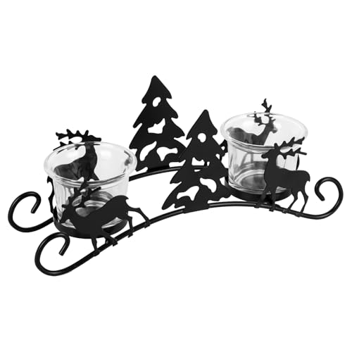 Kerzenleuchter Weihnachten Hirsch Set - Metall Kerzenständer...