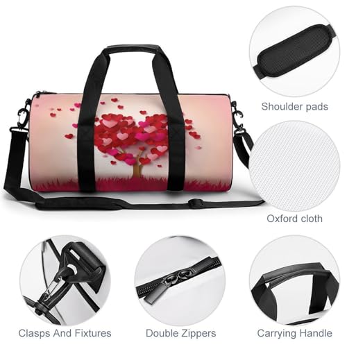 Sac de sport Arbre de l'amour format 45x23x23cm compact pour gym