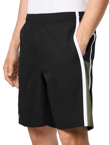Lacoste Men's Sport Lightweight Color Block Stripe Tennis Shorts4