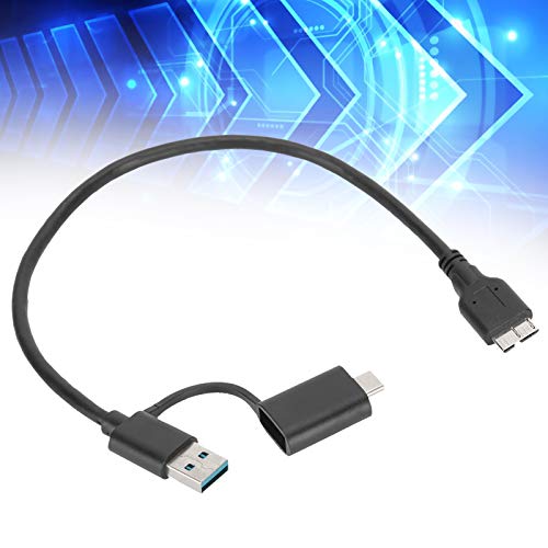 Cabo de dados, cabo de 12,6 polegadas, USB3.0 2 em 1 para impressoras, hubs de discos rígidos de com