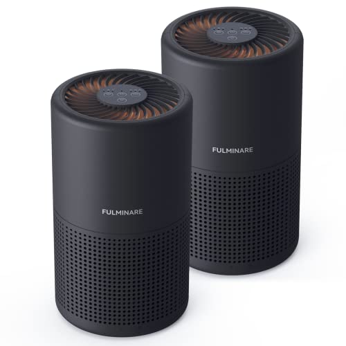 Image of FULMINARE Air Purifiers for Bedroom H13 True HEPA Air Filter Quiet Air Cleaner With Night Light Portable Small Air Purifier for Home, Office, Living Room (Black 2 Pack)