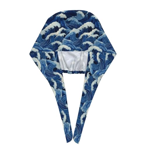 Image of Working Cap Scrub Cap with Sweatband Adjustable Unisex Tie Back Hat for Cleaning Farm Nursing