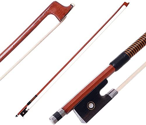 Amzz Premium 4/4 Violin Bow - Octagonal Brazilwood Stick With Ebony Frog And Mongolian Horse Hair For Smooth Performance #TOP2