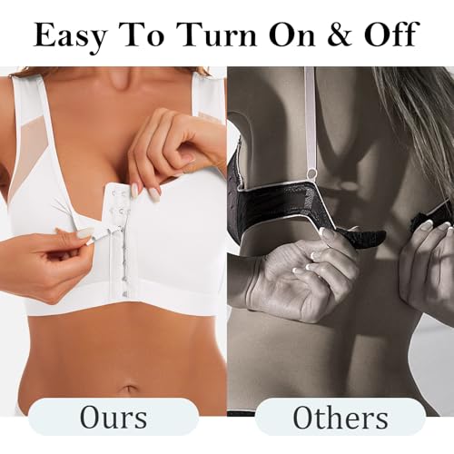 J-Pone Posture Corrector Bra Front Closure Bras For Women Full Coverage Bra Wireless Back Support Bras For Women Comfort Unlined With Nipple Covers thumb #1