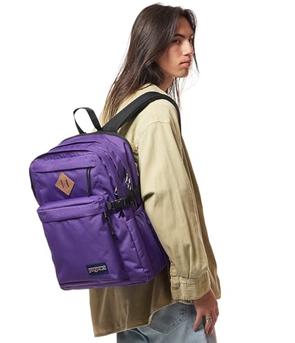 Image of JanSport Main Campus Backpack - Travel or Work backpack w 15-Inch Laptop Sleeve and Dual Water Bottle Pockets, Grape Jelly
