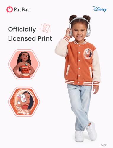 Image of Disney Kids Fleece Bomber Jacket, Varsity Outerwear with Pockets, 2-10Y