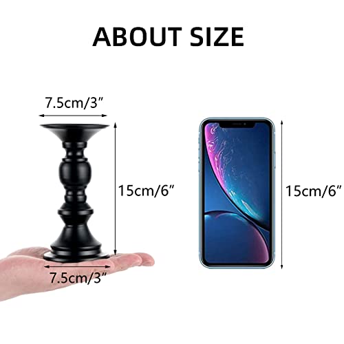 Nuptio 2 Pcs Candle Holders For Pillar Candles, Black Candle Holder For 50Mm Candles Christmas Halloween Mantlepiece Decorations, Ideal For Weddings Special Events Party Living Room #TOP3