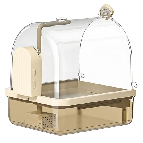 Image of Smart Automatic Bird Bath for Cage with Auto-Sensing Rainfall, Hanging Water Circulation Bird Shower for Parrot Parakeet Budgie Cockatiel, Large Tank 2-5 Day Refill, 4-Layer Filter