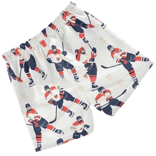 Pigsaly Boys Swim Trunks Hockey Players Blue Boys Board Shorts Swimsuit Swimwear Summer Bathing Suit 2T2