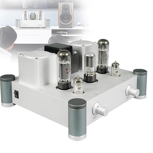 Amplificador de tubo estéreo HiFi, amplificador de audio de un solo extremo, carcasa de aleación de aluminio, potencia de 10 W x 2, ideal para audio doméstico y altavoces al aire libre