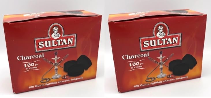 Amazon.com : Sultan Hookah Charcoal 200 Quick Lighting Briquets