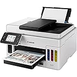 Maximierte Effizienz Canon MAXIFY GX6050 MegaTank Multifunktionsdrucker 3in1 (Tintenstrahl, Drucken, Kopieren, Scannen, 50 Blatt ADF, A4, WLAN, LAN, 6,9 cm LCD Touch, Duplex-Druck, niedrige Druckkosten, 350 Blatt) weiß
