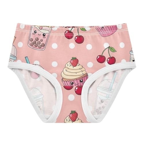 Cute Cartoon Drinks Cakes Prints Toddler Underwear Floral 2t Cotton Panties Little Girl Fun Print Briefs Kids Undies