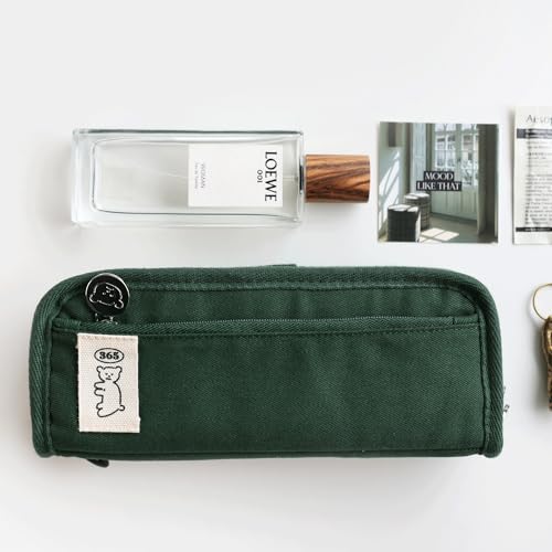 Image of Daily Green Pencil Case, Large Capacity Pencil Pouch with Ample Storage, Simple Design for Students and Professionals