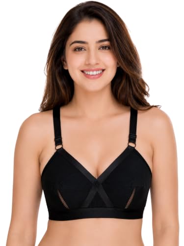 Image of SONA Women's Perfecto Full Coverage Non-Padded Plus Size Cross Belt Cotton Bra