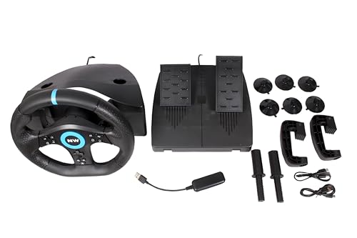 Image of New World V22-P5 Racing Wheel for PS5 (Compatible with PS5 Games ) ,Gaming Steering Wheel for PC ,PS4,Xbox one ,Xbox series ,Switch with Pedals Integrated Shifter and Vibration 270 Degree P5 adapter Included