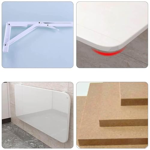 Mesa de hoja de gota montada en la pared - escritorio plegable para el hogar, la oficina, la cocina Estante de almacenamiento plegable en la pared,White-50x40cm/20x16in - imagen 6