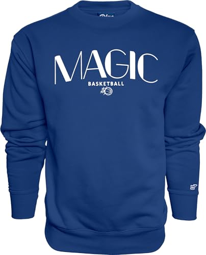 Blue 84 Orlando Magic NBA Officially Licensed Crewneck Sweatshirt Embroidery Basketball Arch, Team Color, Large