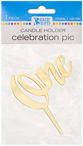 Miniatura 2 de DecoPac Portavelas Numeral One - Palillo para tartas, color dorado