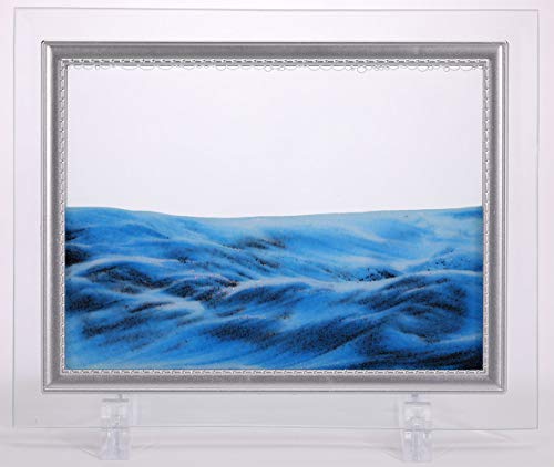 Yayacat Deep Sea Moving Sand Art Picture Sandscapes In Motion Kinetic Physics Desk Toys Mini Size (8.66"X6.9", Ocean Blue) #TOP2