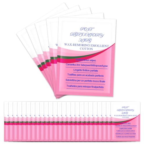 YUPZAR 30 Pièces Lingettes Pour Enlever la Cire de Visage Peaux Sensible,Nettoyage Pour Épilation,Solvant Cire Epilation,Wax Remover After Wipes