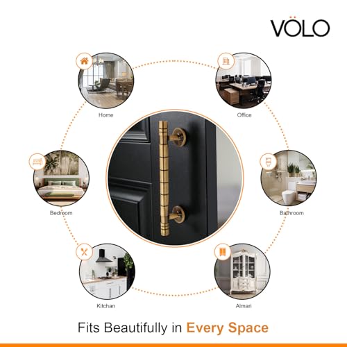 Image of VOLO Main Door Pull Push Handle for Main Entry | Interior Exterior Use | Modern Home Office Door Hardware Pull Handle | (Antique Brass, 8 Inch (200MM), Pack of 2 Piece (K-58))
