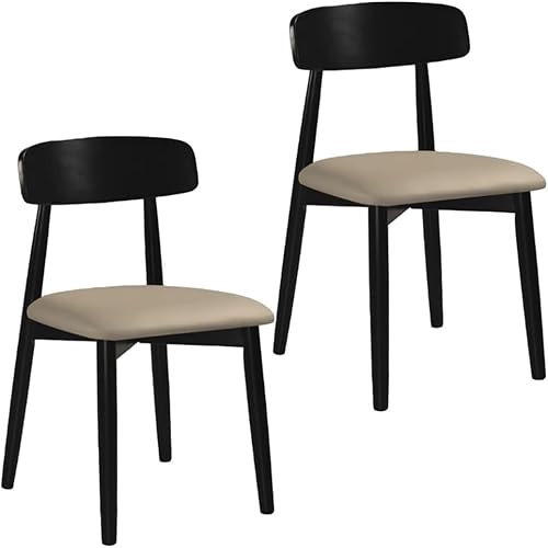 Miniatura 28 de YVYKFZD Sillas de comedor de madera maciza, juego de sillas de comedor sin brazos, sillas de cocina tapizadas de cuero, cómoda silla auxiliar con
