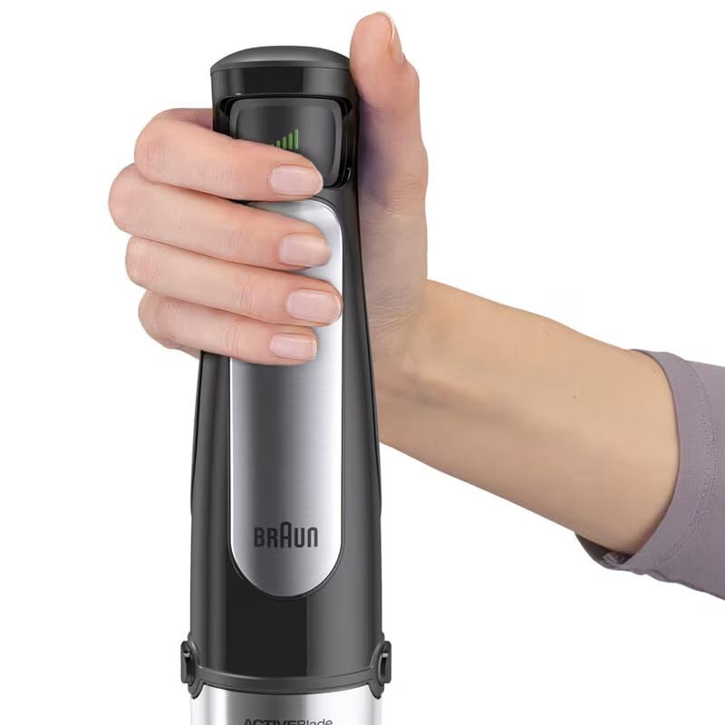 Braun MultiQuick 7 - Stabmixer mit SplashControl-Technologie, ActiveBlade System, Präzise Geschwindigkeitsregelung, 1,25L Standmixer, Zerkleinerer, Schneebesen, 600 ml Becher, 1000W, Schwarz (MQ7045X) 4