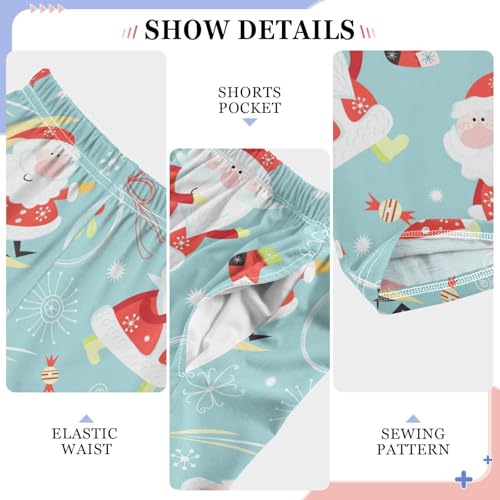 Santa Claus Love Heart Boys Long Pants Soft Trousers Elastic Waist Kids Lounge Bottoms with Pockets S-XL4