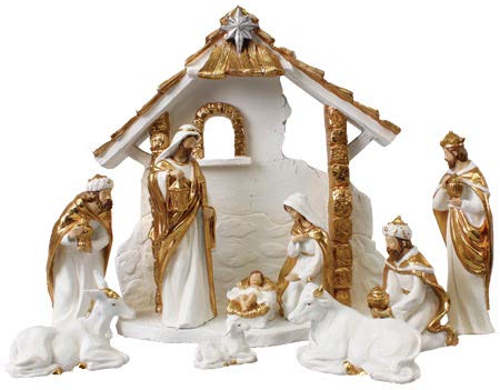 CBC Resin Nativity set with stable 9-8 inch Figures (89419)