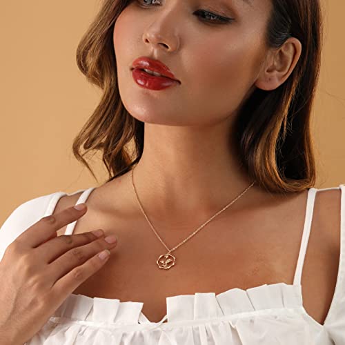 Gold-Necklace-for-Women-Layered-Birth-Flower-Necklaces-18K-Gold-Plated-Custom-Birth-Month-Floral-Necklaces-Paperclip-Chain-Necklace-Women-Anniversary-Birthday-Gifts-for-Women