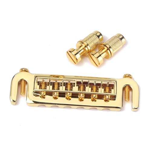 Totority Guitar Bridge Accessory Roller Saddle for Electric Guitar Replacement Part Ga107 Style Gold