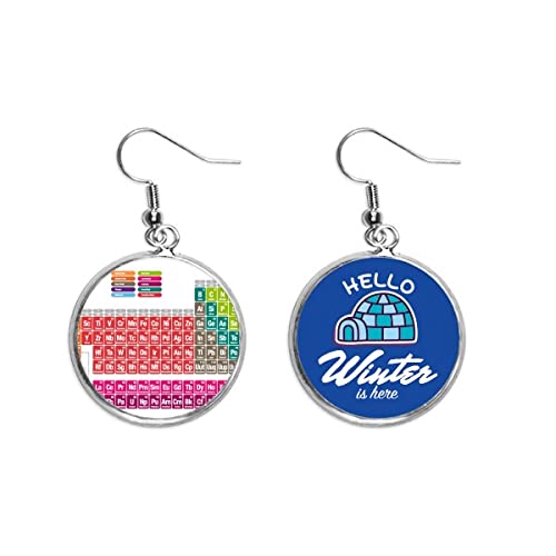 Pendientes de la tabla periódica de química en color joyería minimalista para invierno