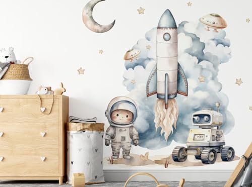 Vinilo decorativo de pared espacio tamaño L para niños miniatura 1
