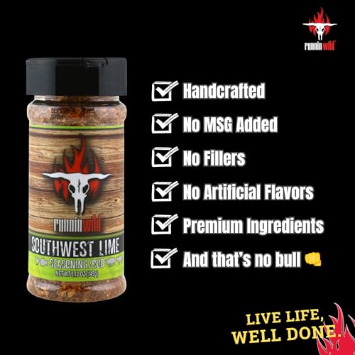 Image of Premium Southwest Lime Seasoning | Bright Citrus & Southwest Spice Blend | Elevates Chicken, Fish, Pork & Fajitas | No Artificial Flavors, No MSG Added | 5.12 oz