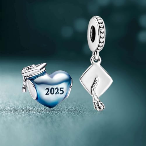 Abalorio azul de plata de ley 925 con diseño exclusivo de corazón 2