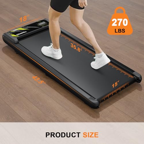 Image of NAYSAYE Walking Pad with Handle Bar, Walking Pad Treadmill with Incline, Walking Treadmills for Home with Screen, 2 in 1 Portable Under Desk Treadmill for Home, Remote Control, Smart App