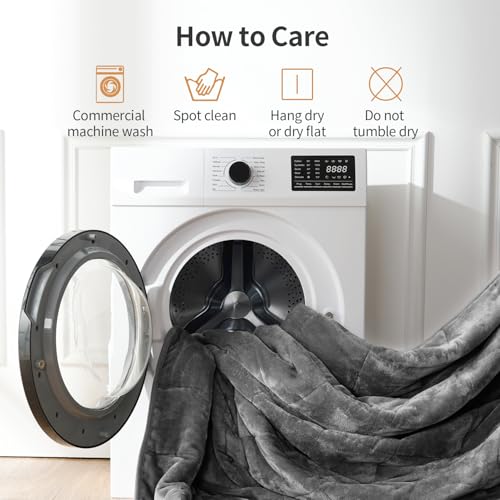 Image of Uttermara Weighted Blankets for Adults Full Size, 10lbs 48x72 inches Blanket with Soft Warm Plush Sherpa Fleece, Washable Thick Heavy Throw for Sleeping and Calming, Grey