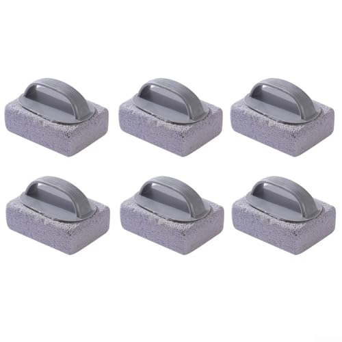 Eficiente para ladrillos de piedra pómez de mano para limpieza de parrilla y piscina, elimina la suciedad, la grasa y los depósitos minerales con fórmula segura y sin arañazos (6 piezas)