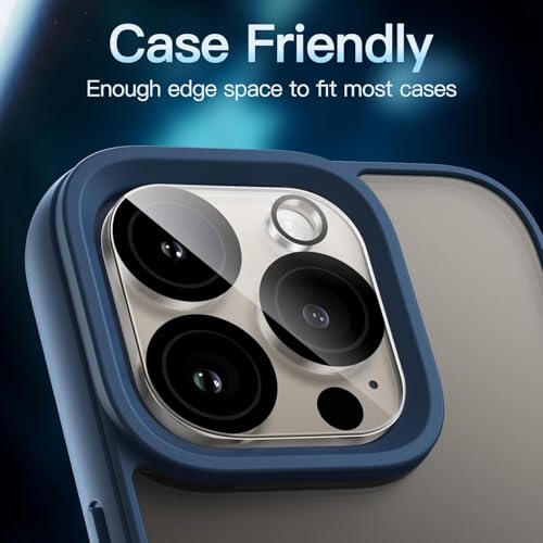 Image of PACK OF 5 MAHIX Camera Lens Protector For IPHONE 16 / 15 PRO / 16 / 15 PRO MAX (SILVER) UHD 9H Glass, Anti Drop, Scratch Resistant, Case Friendly, Removable, Waterproof, Heavy Duty Camera Protector, FIT ALL MODELS